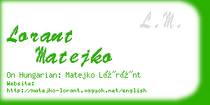 lorant matejko business card